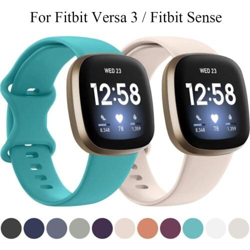Soft Silicone Watch Band For Fitbit Versa 3 Strap Sport Wristband For Fitbit Sense Straps Smart Watch Accessories Versa 3 Belt
