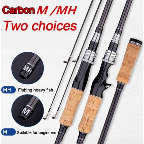 New 2.1M-2.7M Carbon Fishing Rod M/MH Spinning/Casting Fishing Rod Ultralight Weight Fishing Pole Travel Rod Fishing Tackle