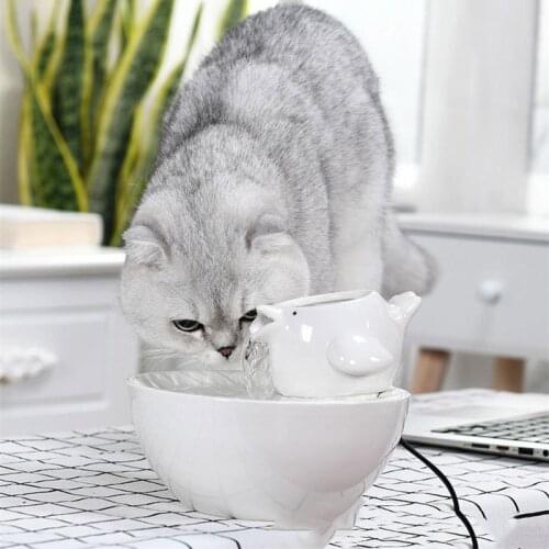 Drinker for Cats Ceramic Bird Pet Cats Fountain Indoor Decor Dogs Drinking Automatic Dog Water Bowl Cat Accessories Ornaments