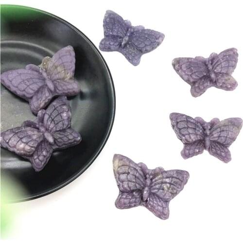 Natural crystal purple dream amethyst butterfly nude stone animal mineral specimen stone crystal butterfly accessories