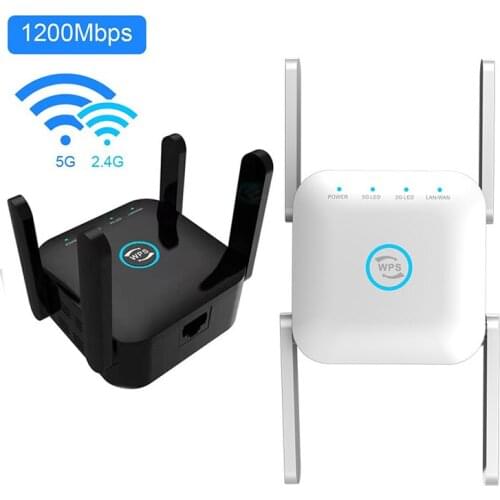 5G 2.4G Wifi Repeater Wifi Amplifier Wi-Fi Signal Booster Router 1200Mbps Long Range Wireless Extender WiFi Internet Booster