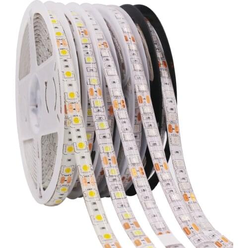 5M 5050 RGB LED Strip Light 12V RGBCCT Flexible LED Tape 60Leds/m Waterproof Ribbon RGBW RGBWW Cold White Warm White Blue Red