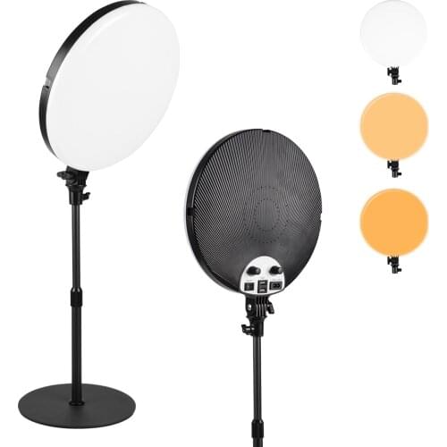 12 inch Photography LED Continuous Dimmable Video Light Panel 45W 3000k-6000k Fill Lamp with Stand for Makeup Selfie Live Stream