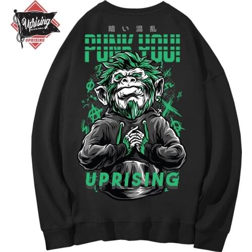 UPRISING Hoodies, Sweatshirts Hip-hop personality revolts against monkey long-sleeved street Japanese European American trends
