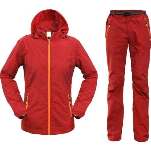 Outdoor Quick Dry Hiking Pants Jackets Summer Women Trekking Breathable Trousers Mountain Climbing Fishing Thin Coat Pants