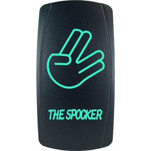 12V-24V Waterproof Rocker Switch Push Button LED THE SPOCKER Backlit for Boat UTV