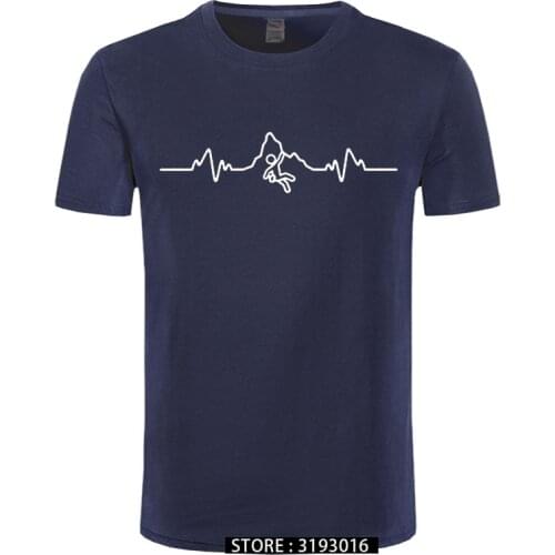 Eat Sleep Climb Print Funny Brand Clothing Born To Climb Evolution CLIMBINGER HEARTBEAT PULSE T-shirt