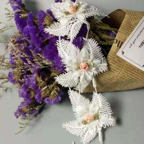 10X Polyester Pearl 3D Flowers Embroidered African Lace Fabric 2018 High Quality Lace Trim Ribbon Fabric Handmade Sewing Craft