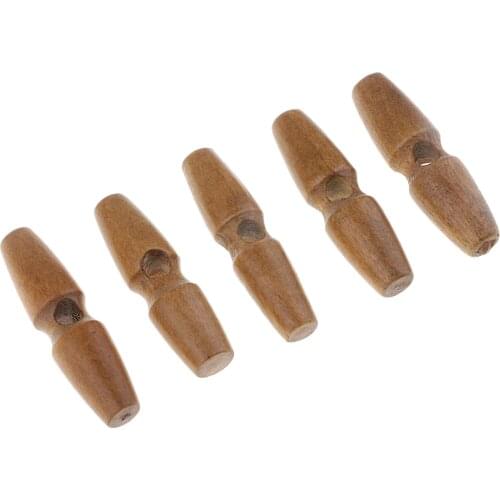 20Pcs Wooden Duffle Coat Toggle 1 Hole Buttons Knitwear Haberdashery Sewing