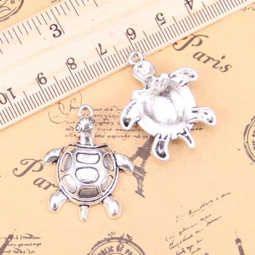 4pcs Charms tortoise turtle sea 34x26mm Antique Pendants,Vintage Tibetan Silver Jewelry,DIY for bracelet necklace
