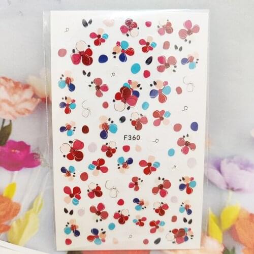 3D Nail Stickers Interesting Design Nail Foil Petal Blooming Flowers Line Glue Sticker for Manicure Cute Nail Art Decoration