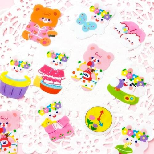 40Pcs Milk Puff Series Sticker Pack Animal Party Diy Label Decoration for Scrapbooking Diary Book Planner Album Cute Stickers