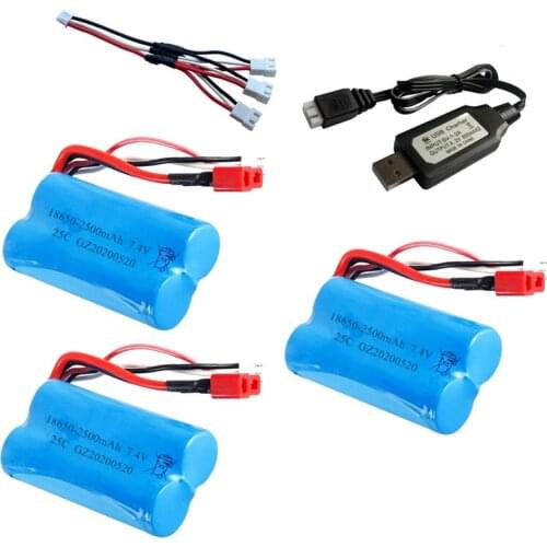 7.4V 2500MAH lipo Battery 18650 for Q46 Wltoys 10428 /12428/12423 RC Car Spare Parts with charger 7.4V 2S battery for toys parts