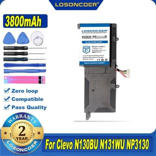 3800mAh N130BAT-3 Laptop Battery For Clevo N130BU N131WU NP3130 6-87-N130S-3U9 6-87-N130S-3U9A N130WU N131BU N131WU Pro 13 14