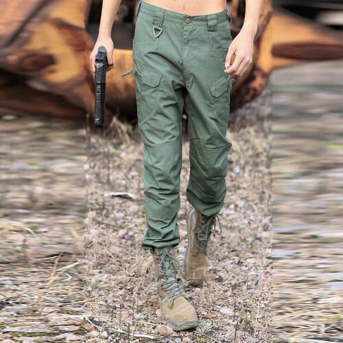Outdoor tactical breathable pants quick-dry men training sports camping hiking fishing anti-scratch wear male working trousers