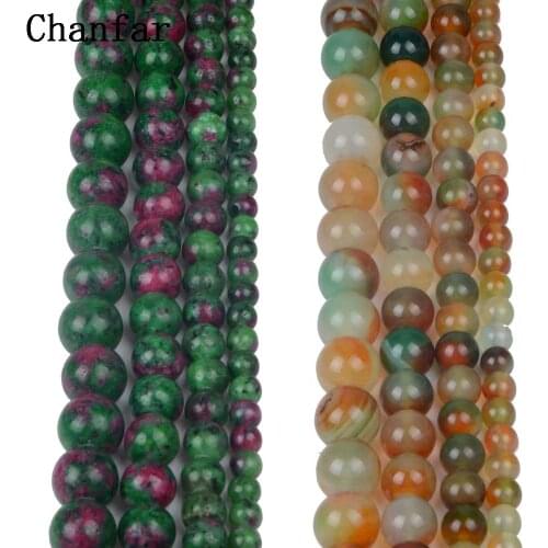 Epidote Malachite Agat Beads Women Jewelry Fashion Making Beads 4 6 8 10 12mm