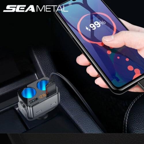 Car Cigarette Lighter Adapter Socket Splitter Charge Dual USB QC3.0 Quick Charger 12V Auto Cigarette Lighter Sockets Power Plug
