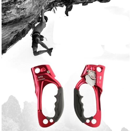 CE Hot Forging Aviation Aluminum Rock Climbing Mountaineering Arborist Hand Ascender Device Clamp For 8-12mm Rope Tool Outdoors