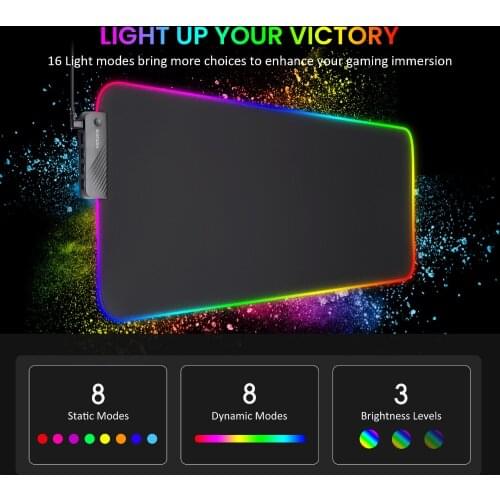 Customized RGB Black Glowing Mouse Pad USB Hub Mouse Pad Four USB Docking Dock Typec Interface Multi-interface Mousepad Desk Mat