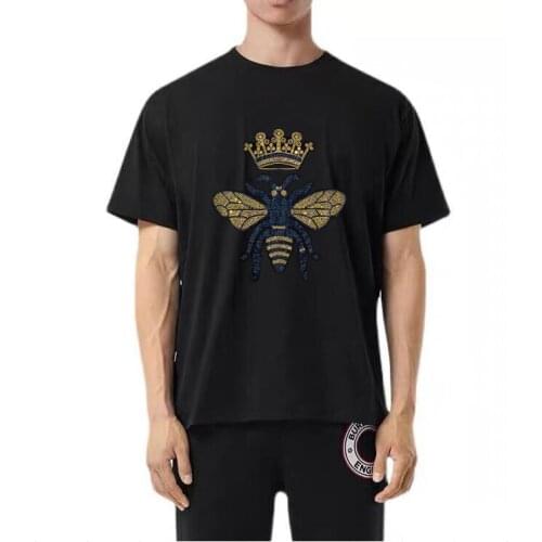 Designer Summer New Mens tshirt Plus Size M-5XL Solid Color shorts Sleeve tees Rhinestones