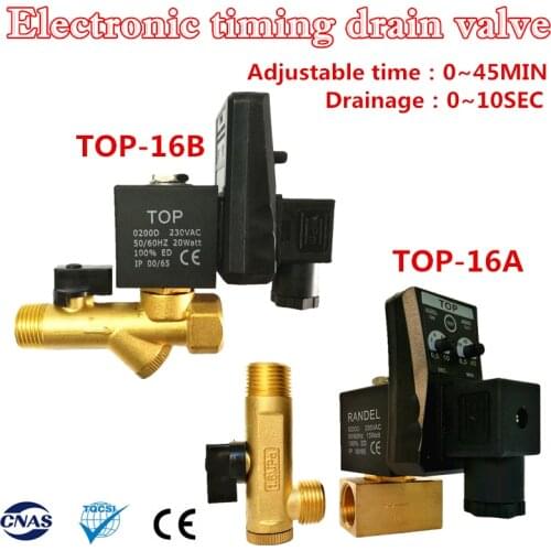DN15 timing drain valve AC220V 1/2 Electronic timing drainage solenoid valve for condenser water of air compressor