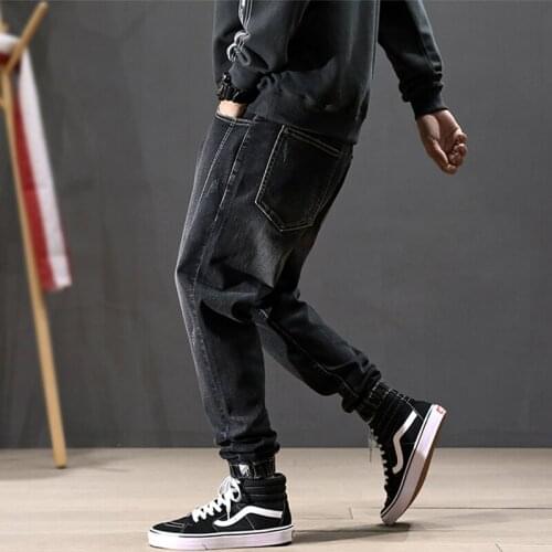 Men Jeans Loose Fit Vintage Designer Gray Japanese Fashion Color Cargo Pants Harem Jeans Size 28-42 Hip Hop Joggers Jeans Men