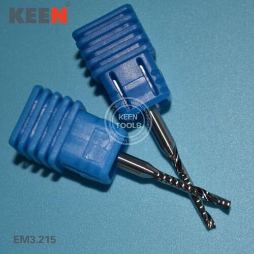 EM3.215mm Single Flute Spiral Acrylic PVC Cutting/CNC Acrylic router bits/Solide Carbide End Mill