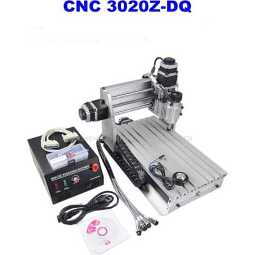 3 Axis 3020Z-DQ CNC Router Engraver Cutting Machine CNC 3020 with Ball Screw + 20x 3.175mm 1/8" Tungsten Carbide Cutter