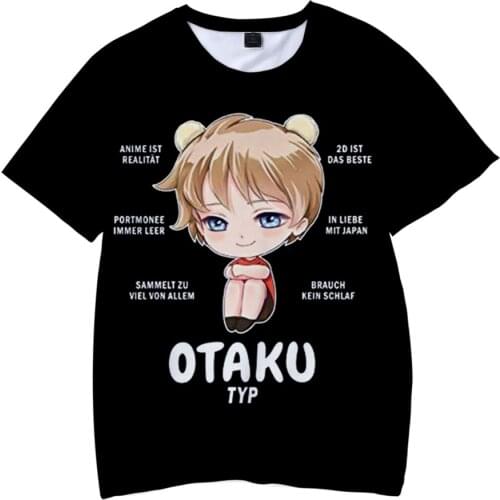 Hot Sale OTAKU Manga 3D Printed T-Shirt Unisex Fashion Casual Harajuku Round-neck Short Sleeve Streetwear Oversize Top Clothes