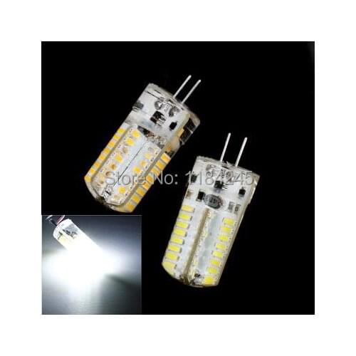 G4 5W SMD 3014 64LEDS Cabinet Light Bulb Warm Pure White AC DC12V 500LM Silica gel 360 degree 5pcs/lot