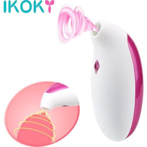 IKOKY Vagina Sucking Vibrator Nipple Vibrating Oral Sex Suction Erotic Clitoris Stimulation 5 Suction Modes Sex Toys For Woman