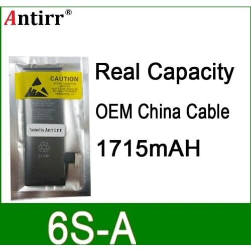 10pcs/lot Real Capacity China Protection board 1715mAh 3.7V Battery for iPhone 6S zero cycle replacement repair parts 6S-A