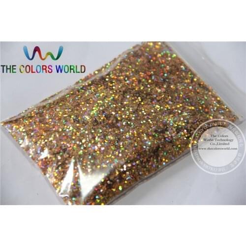 TCA201 Laser Red Gold Color Hexagon Shape 1.0MM Size Glitter Powder,Holographic Glitter for nail or Other Decoration