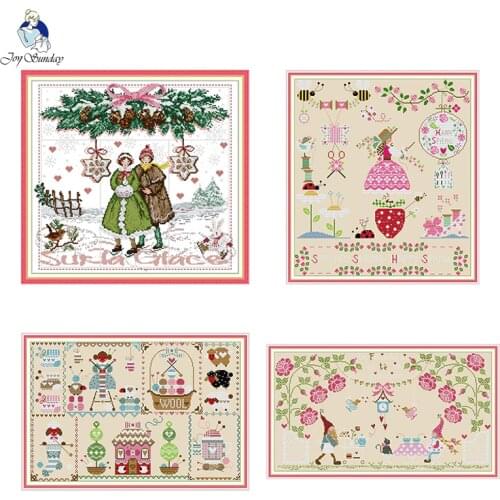 Joy Sunday simple cartoon pattern series count cross stitch 14ct 11ct cross stitch kit DIY handmade needle and thread embroidery