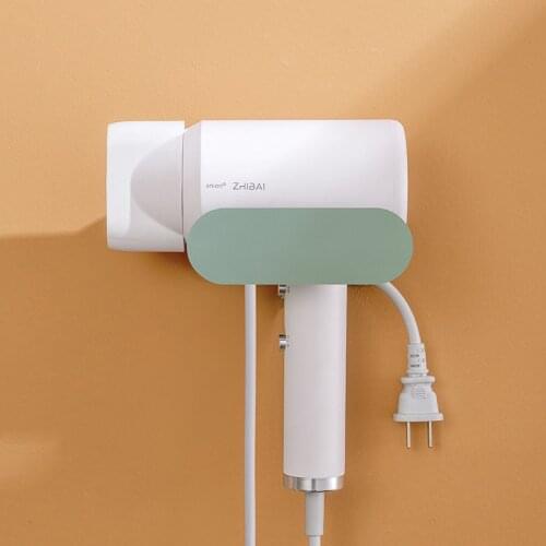 Nordic Iron Wall Mounted Hair Dryer Holder Simple No Trace Stickers Bathroom Hanging Rack Creative Hairdryer Storage Shelf