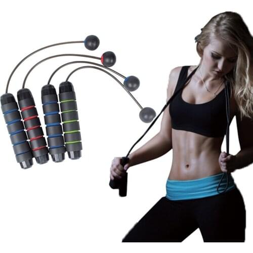 The new adjustable fitness training steel wire skipping rope wireless skipping rope can be used indoors and outdoors
