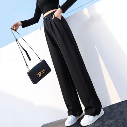 Latest Fashion Autumn Fat Womens Plus Size Wide Leg High Waist Baggy Trousers Ladies Flare Loose Long Bootcut Pants Streetwear