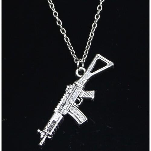 New Fashion Necklace 45x13mm machine gun assault rifle Pendants Short Long Women Men Colar Gift Jewelry Choker