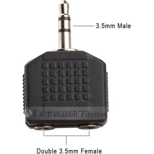 10PCS 3.5mm Male to Double 3.5mm Female Adapter Cnverter Plug for Notebook Computer Pad Phone MP3 MP4 Audio Adapter Wholesale