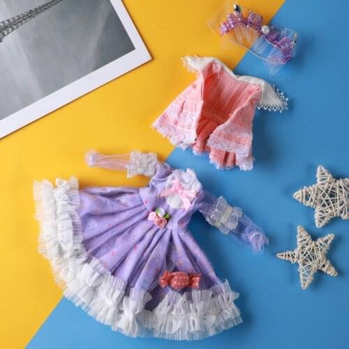 30cm sweet doll dress set OB24 plain body skirt 1/6 BJD skirt doll clothes doll accessories