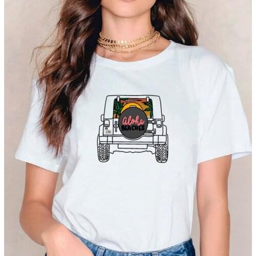 Aloha Beach Vacation Funny Tshirt Travel Style Women Clothing Hawaii Tropical Graphic Tees Streetwear Women Top