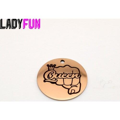 Queen Charm Stainless Steel Charms High Polish Mirror Surface Pendant 20pcs/lot