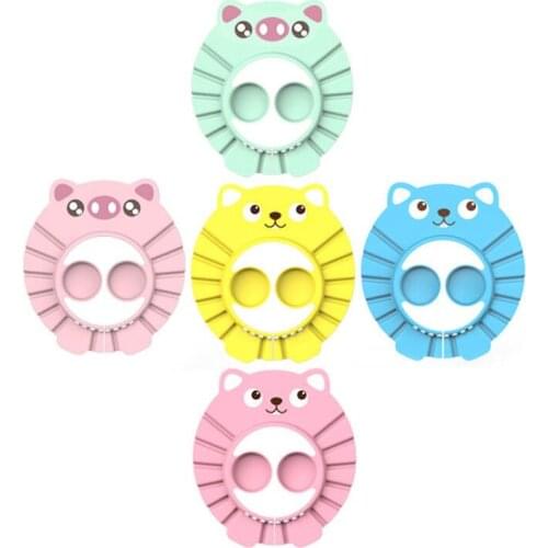 Adjustable Child Cartoon Animal Bathing Cap Bath Visor Children Shampoo Bath Shower Cap For Kids Head Baby Shower Hat Ear Shield