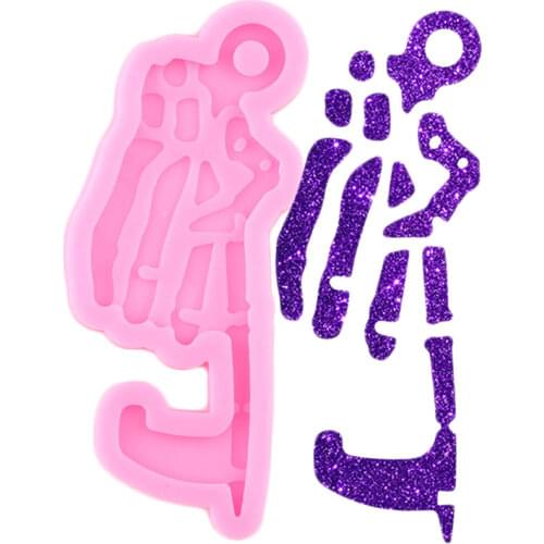 Super Glossy Halloween Skull Hands Silicone Mold Epoxy Resin Keychain Molds Pendant Polymer Clay Moulds