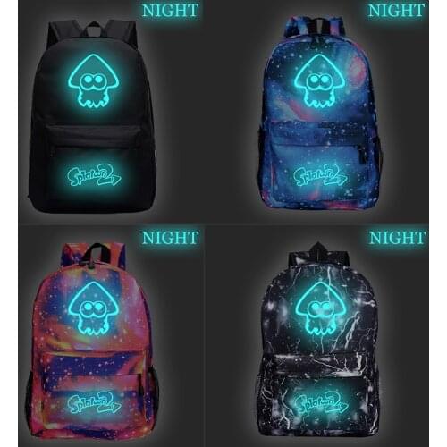 Galaxy Luminous Splatoon Backpack Boys Girls Schoolbag Students Bookbag Teens Child Daily Rucksack Casual Unisex Travel Bag Gift