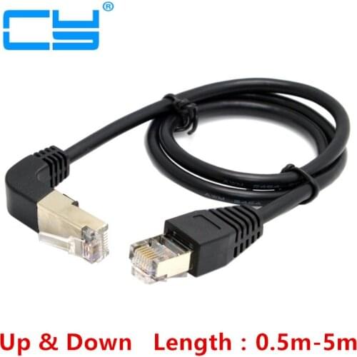 Elbow Up & Down Angled 90 Degree 8P8C FTP STP UTP Cat 5e Lan Ethernet Network Patch Cord Cable 0.5m/1m/2m/3m/5m