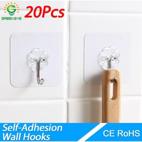Universal Hook Home Kitchen Wall Rack Strong Adhesive Wall Hook Adhesive Hook is Strong And Transparent Punch-Free