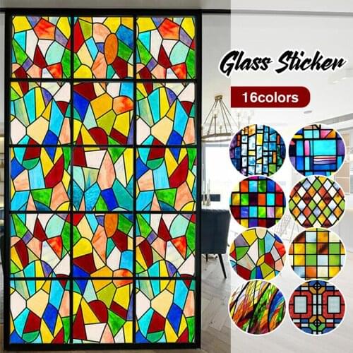 Stained Matte Window Film Glass Decorative Uv Glass Sticker Privacy Frosted Self Adhesive Film Window Decal for Glass Windows