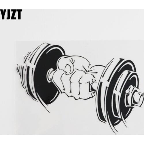 YJZT 17.2CMX12.1CM Fashion Sport Gym Arm Fitness Vinyl Car Sticker Black/Silver 8A-0402