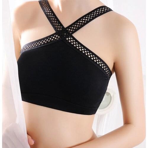 2021 Womens Vest Fashion black strapless halter vests Comfortable cotton vests Womens Korean white base tops
